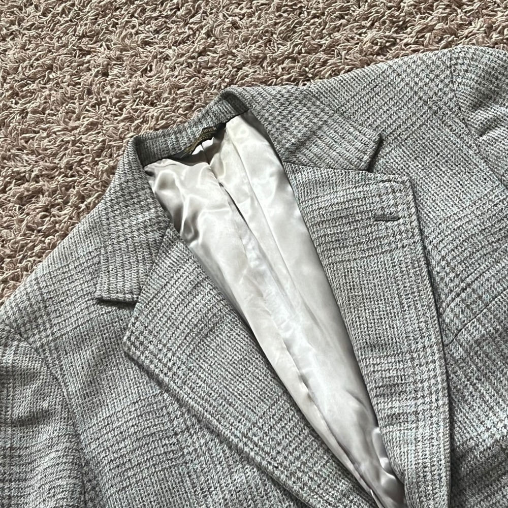 Southwick Carl Sterr Mens Grey Glen Plaid Wool Blazer Sport Coat USA Tailored 42